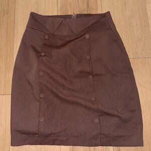 Korean Brown Pencil Skirt